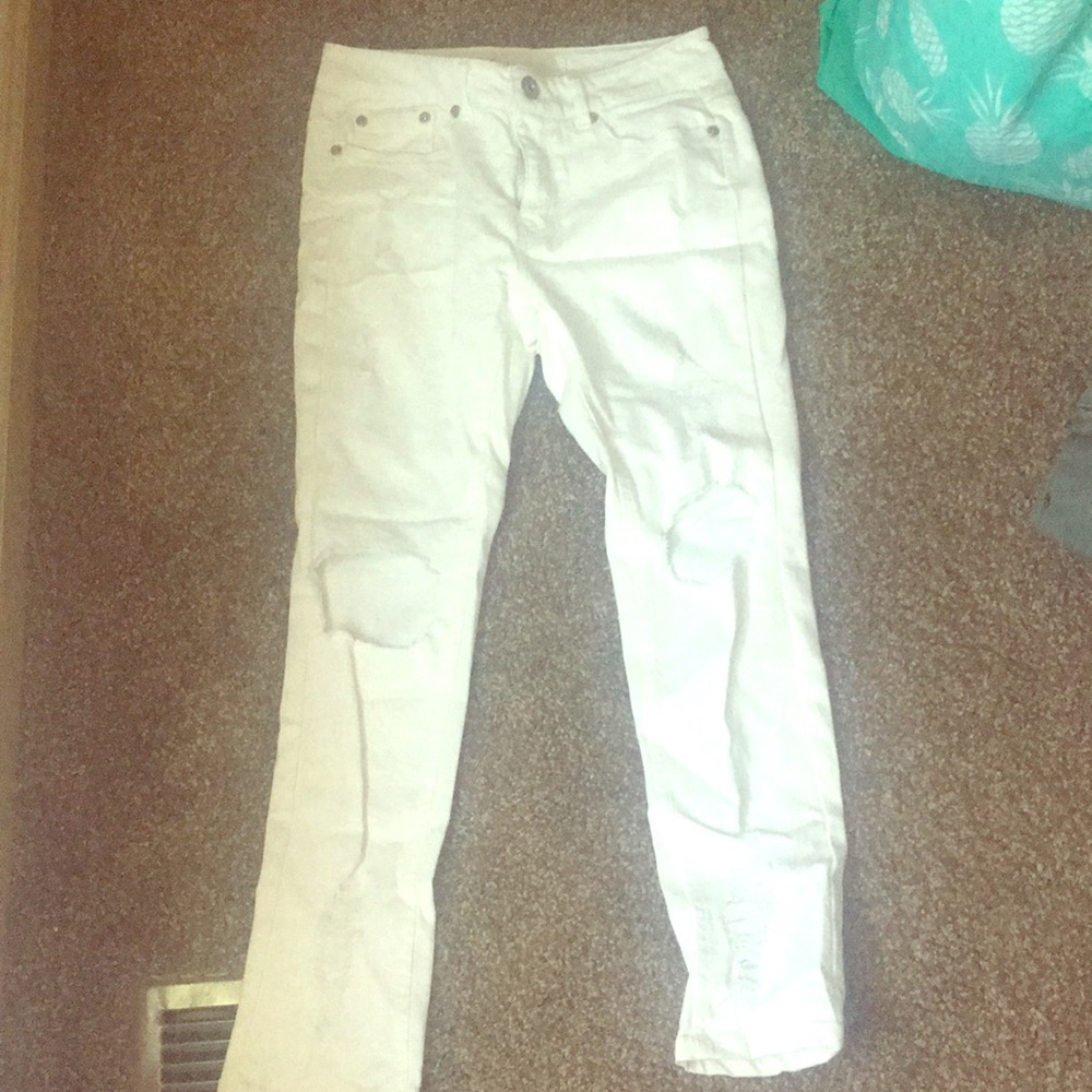 white ripped jeans